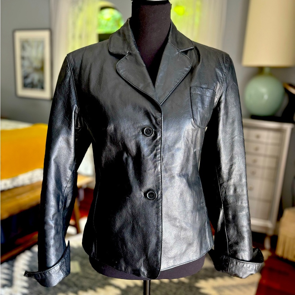 Women’s leather suit coat